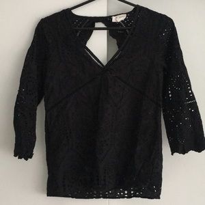 Sezane eyelet top